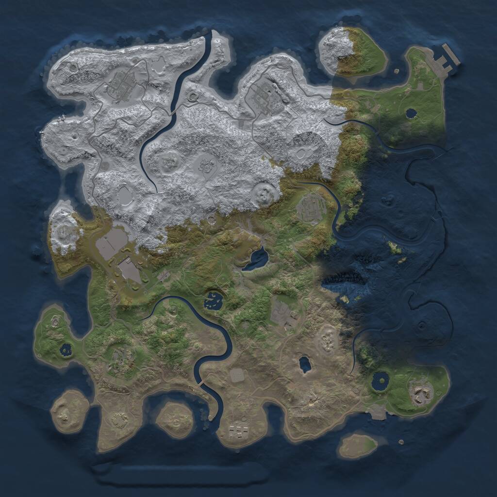 Rust Map: Procedural Map, Size: 4000, Seed: 14000, 14 Monuments