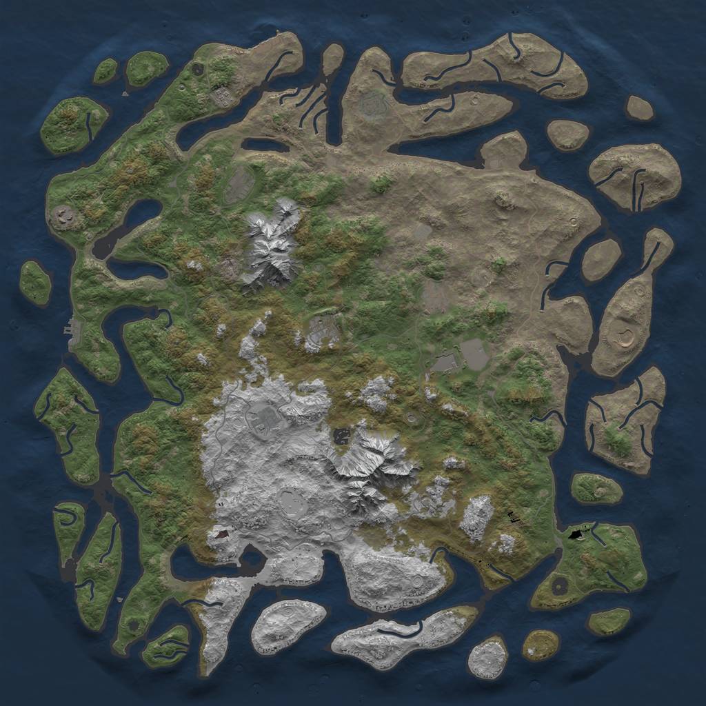 Rust Map: Procedural Map, Size: 6000, Seed: 49342413, 19 Monuments