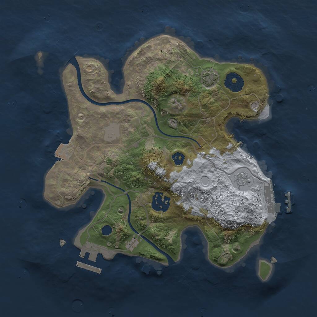 Rust Map: Procedural Map, Size: 2500, Seed: 923629719, 6 Monuments
