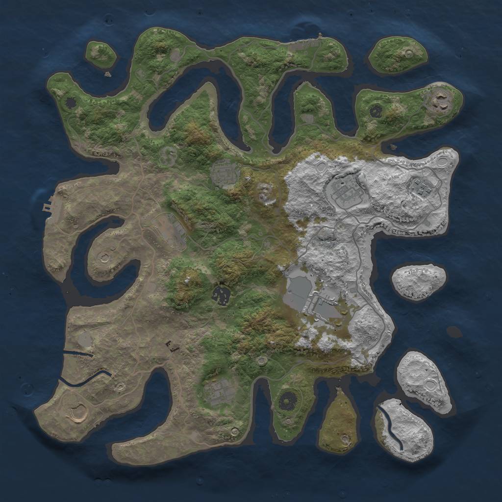 Rust Map: Procedural Map, Size: 4000, Seed: 924560, 17 Monuments