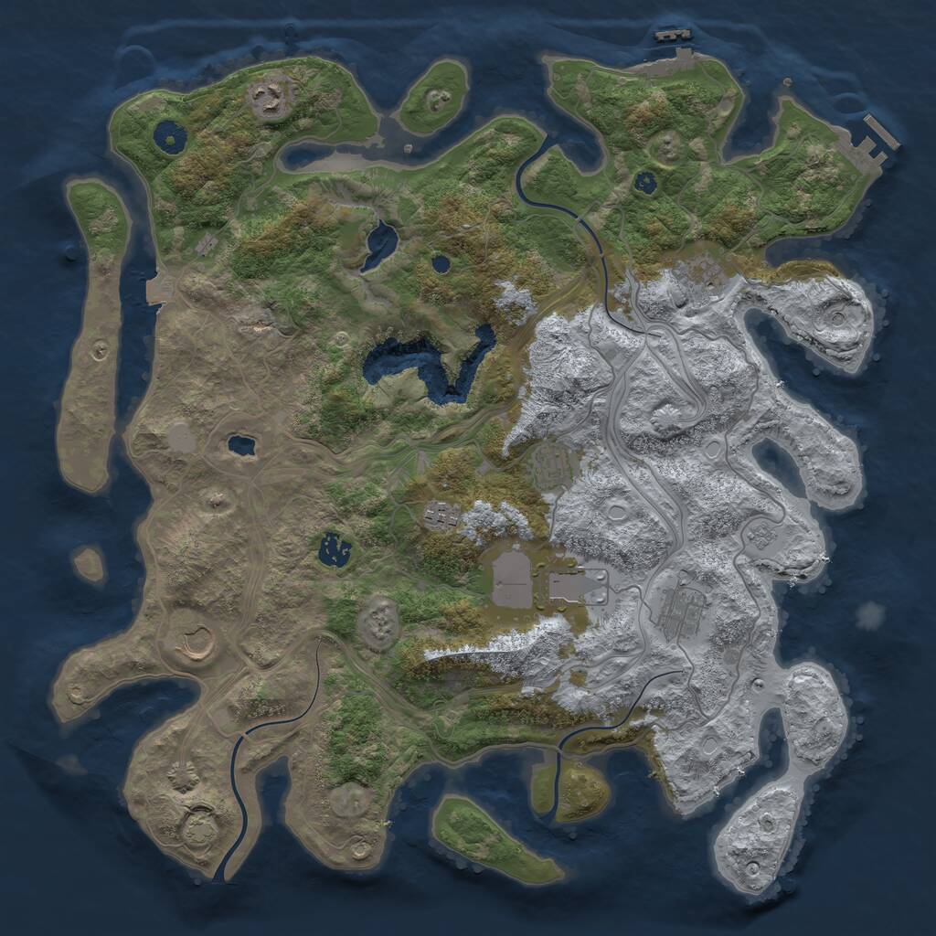 Rust Map: Procedural Map, Size: 4250, Seed: 1029897, 14 Monuments