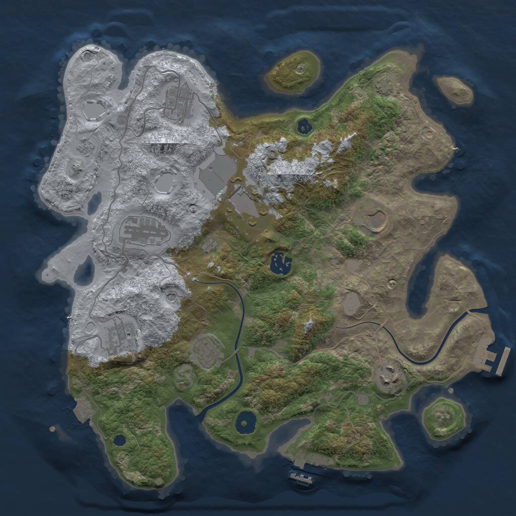 Rust Map: Procedural Map, Size: 3500, Seed: 1790543987, 14 Monuments