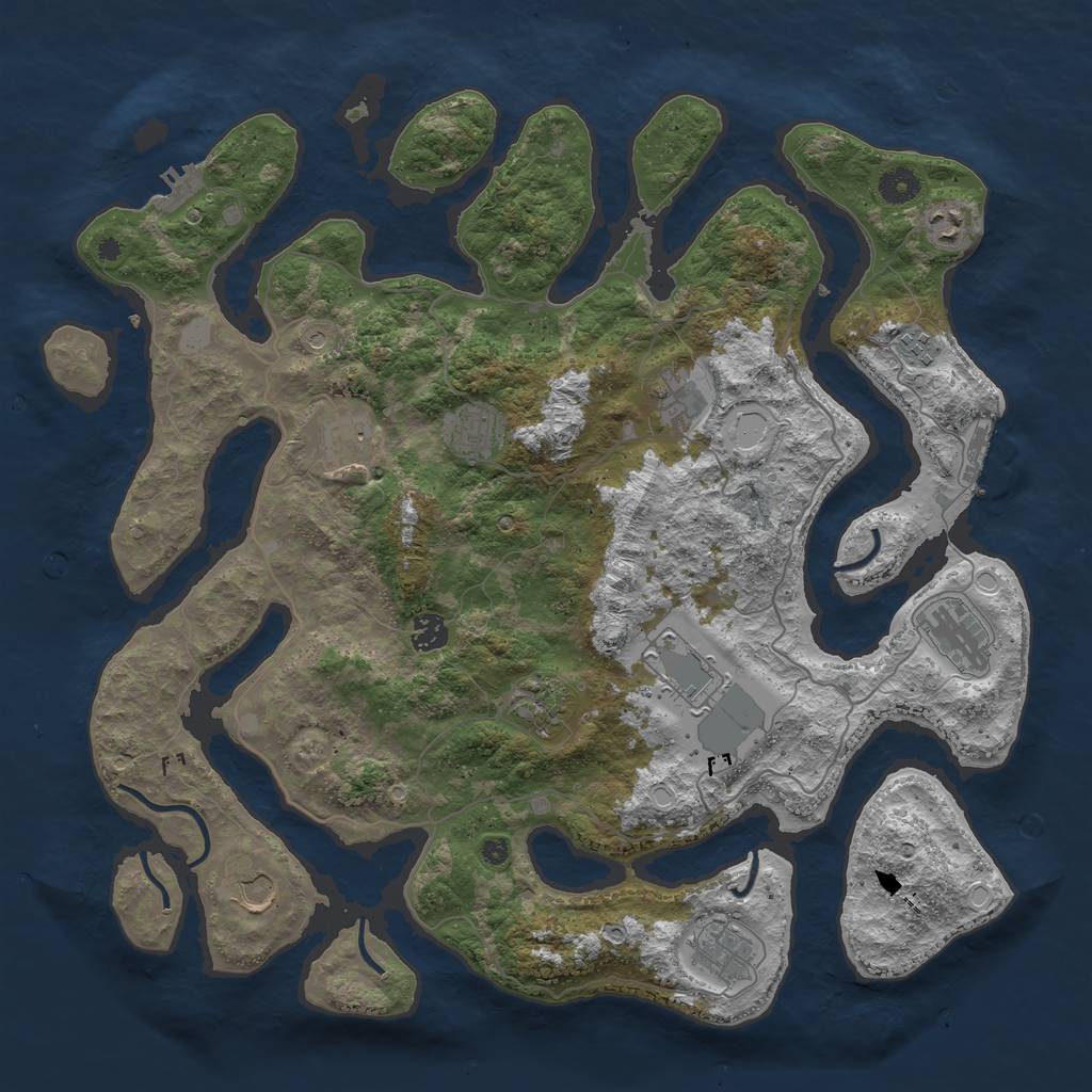 Rust Map: Procedural Map, Size: 4250, Seed: 242674652, 19 Monuments