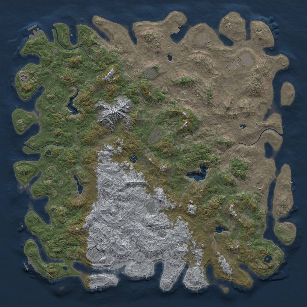 Rust Map: Procedural Map, Size: 6000, Seed: 93172077, 17 Monuments