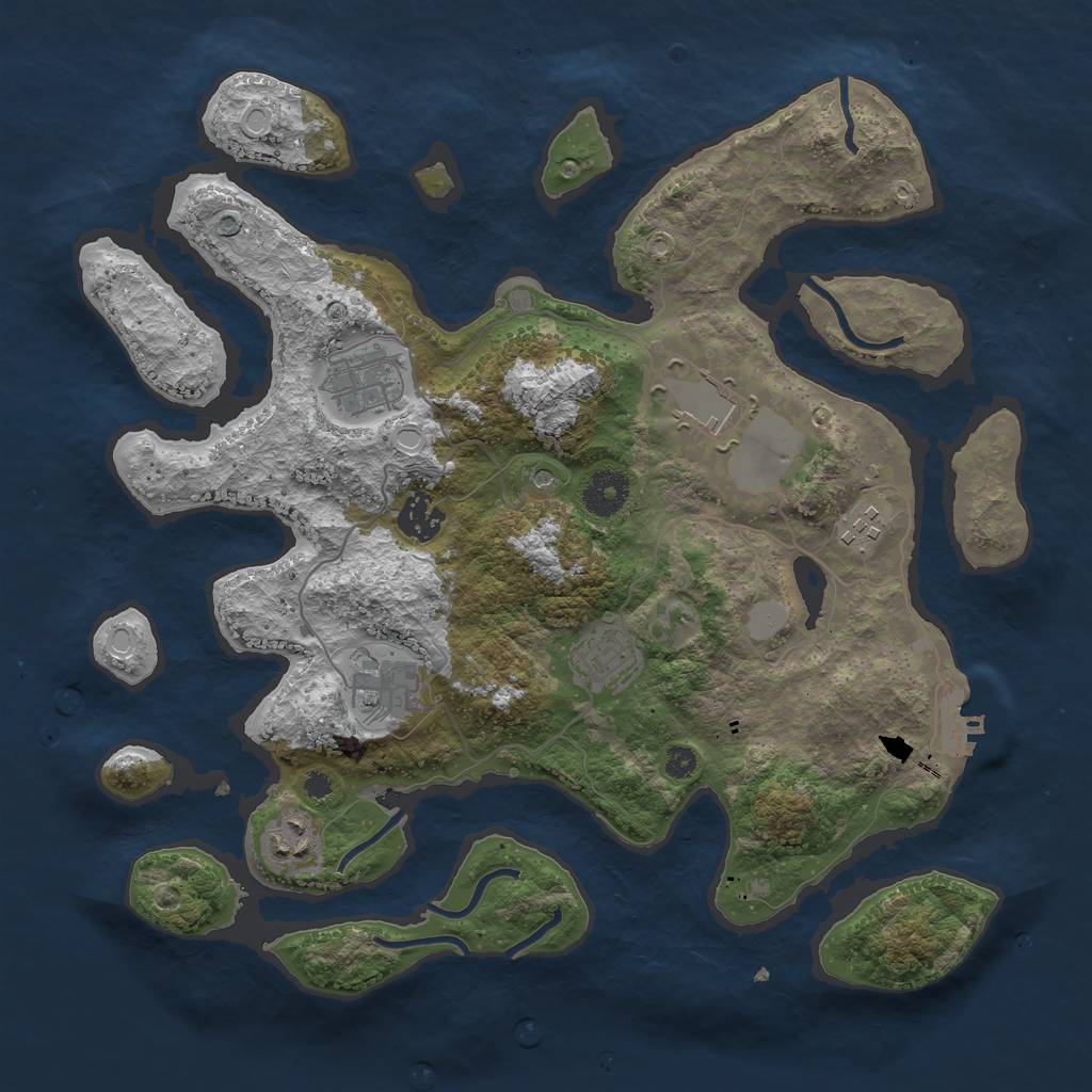 Rust Map: Procedural Map, Size: 3550, Seed: 115289, 14 Monuments