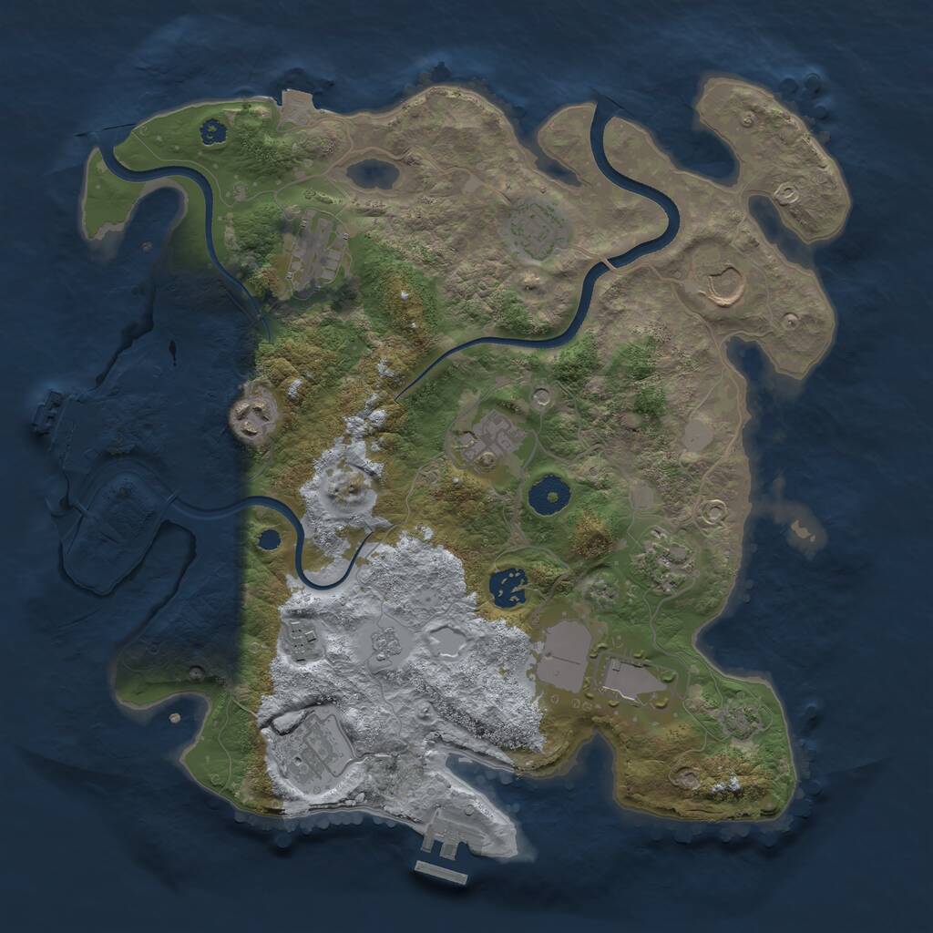 Rust Map: Procedural Map, Size: 3550, Seed: 221333, 16 Monuments