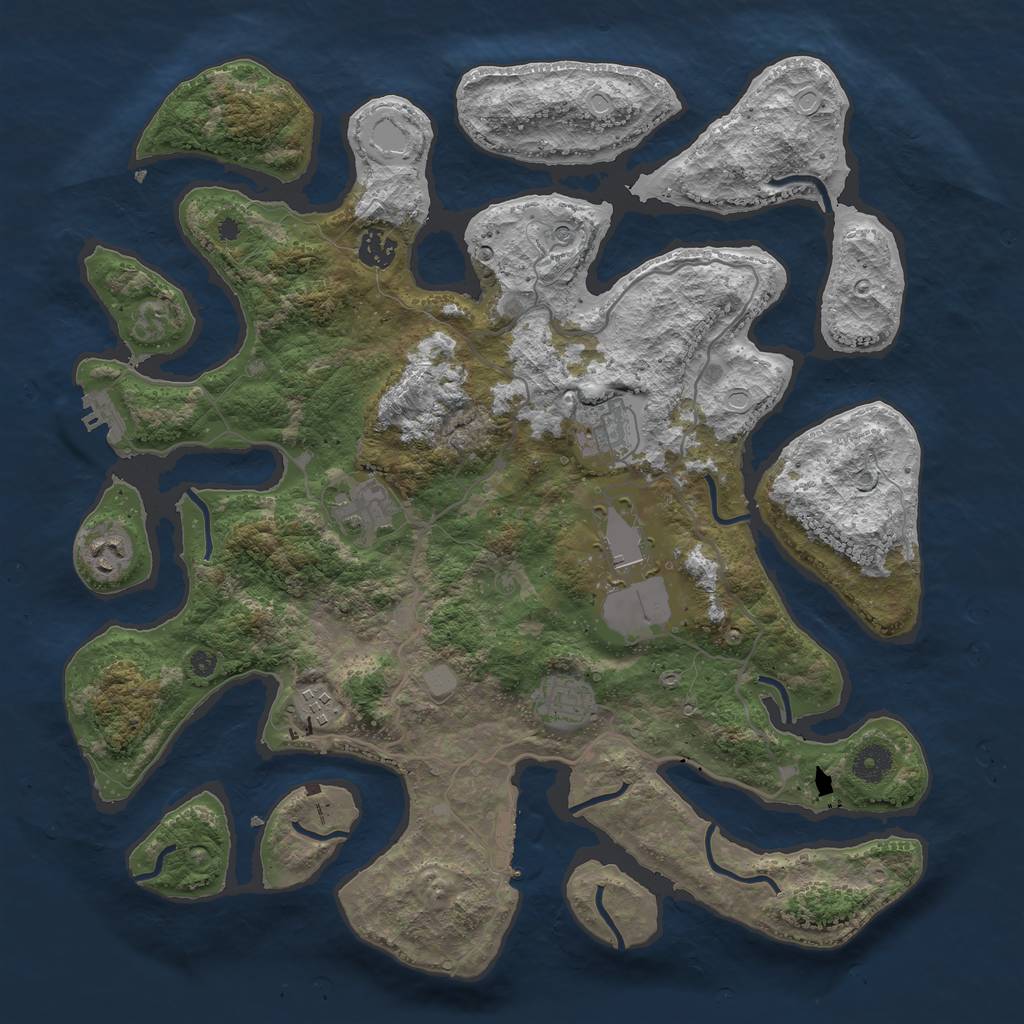 Rust Map: Procedural Map, Size: 4000, Seed: 12252, 15 Monuments