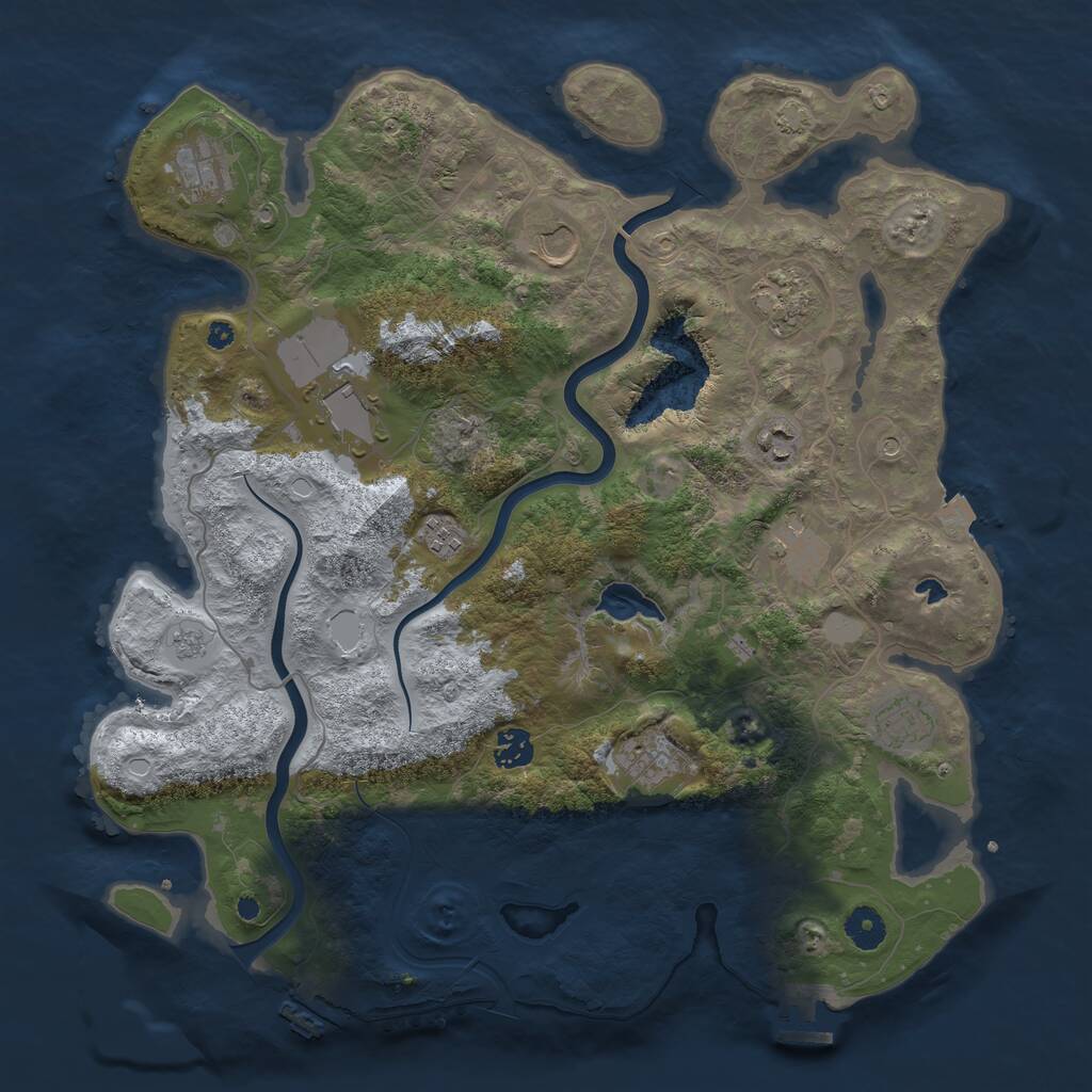 Rust Map: Procedural Map, Size: 4000, Seed: 348964, 16 Monuments