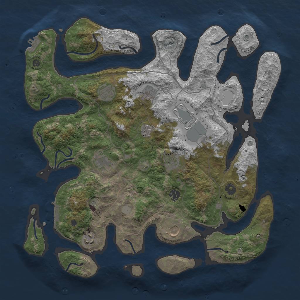 Rust Map: Procedural Map, Size: 4000, Seed: 176955, 17 Monuments
