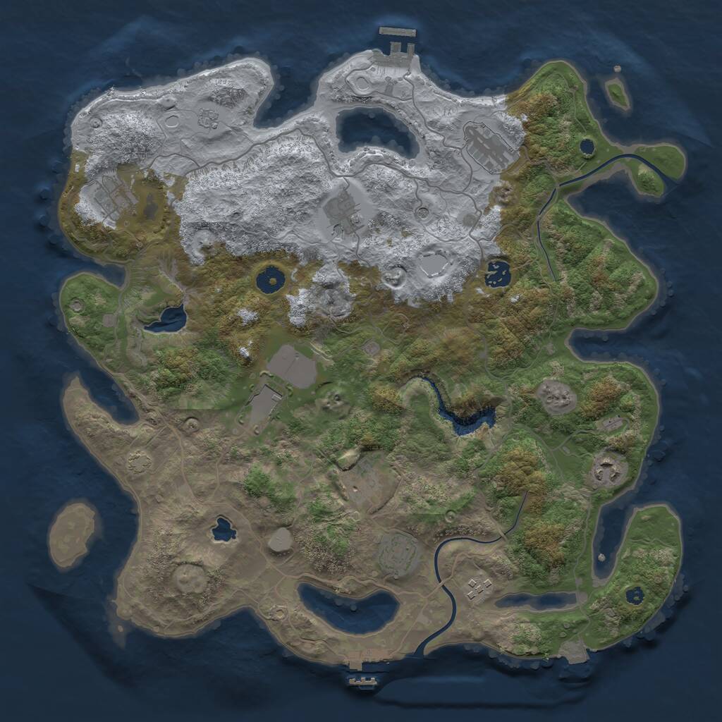 Rust Map: Procedural Map, Size: 4000, Seed: 121572518, 15 Monuments