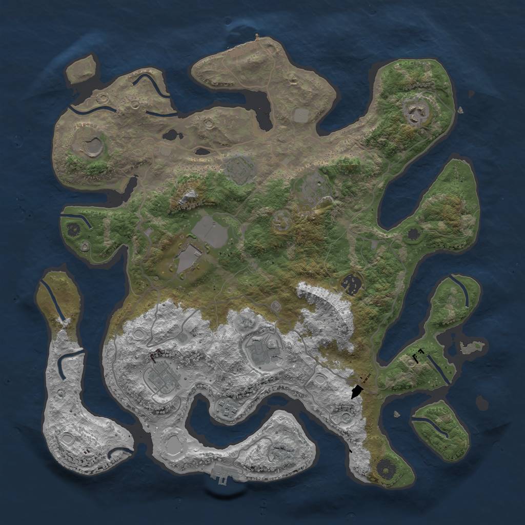 Rust Map: Procedural Map, Size: 4000, Seed: 537584, 17 Monuments