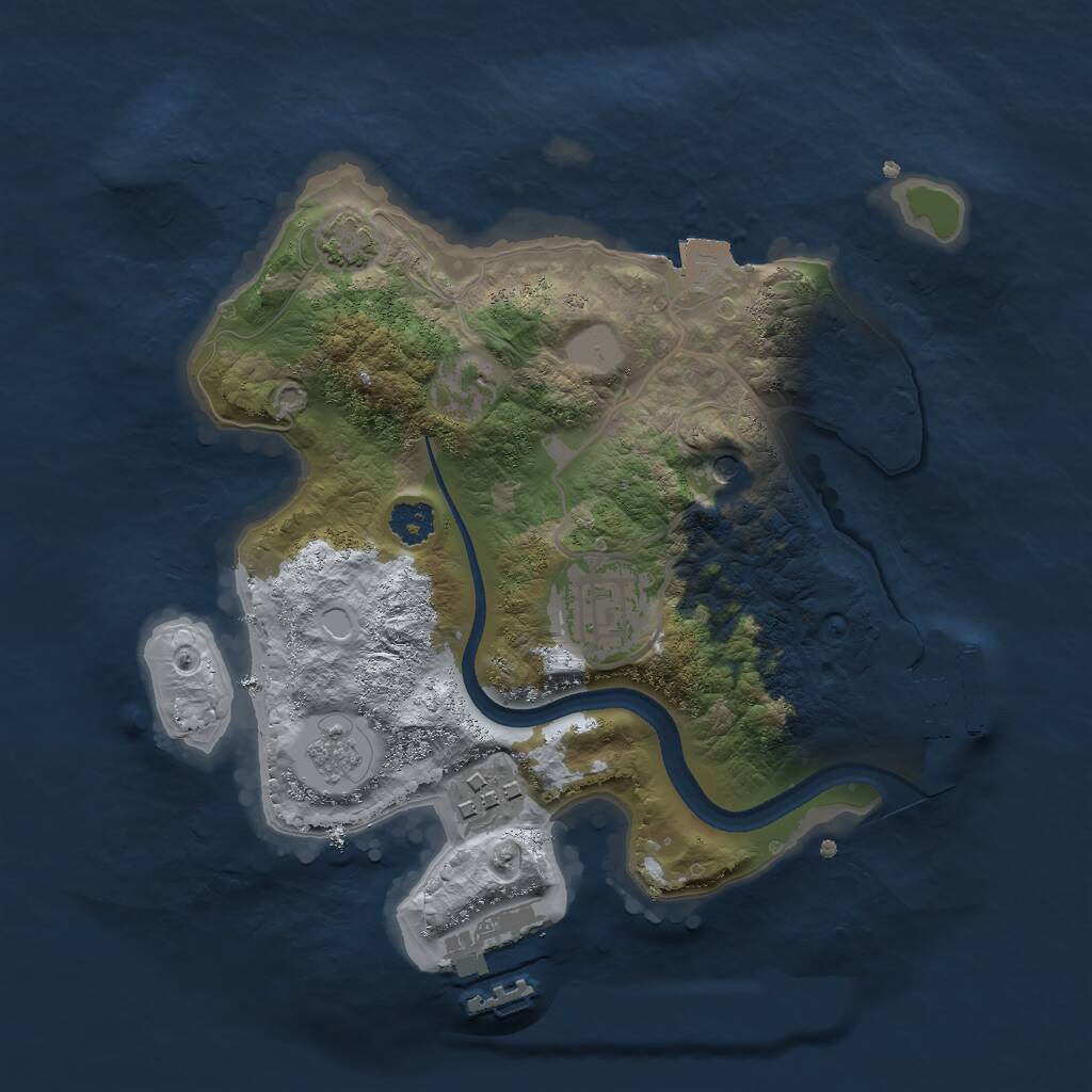 Rust Map: Procedural Map, Size: 2500, Seed: 1005, 8 Monuments