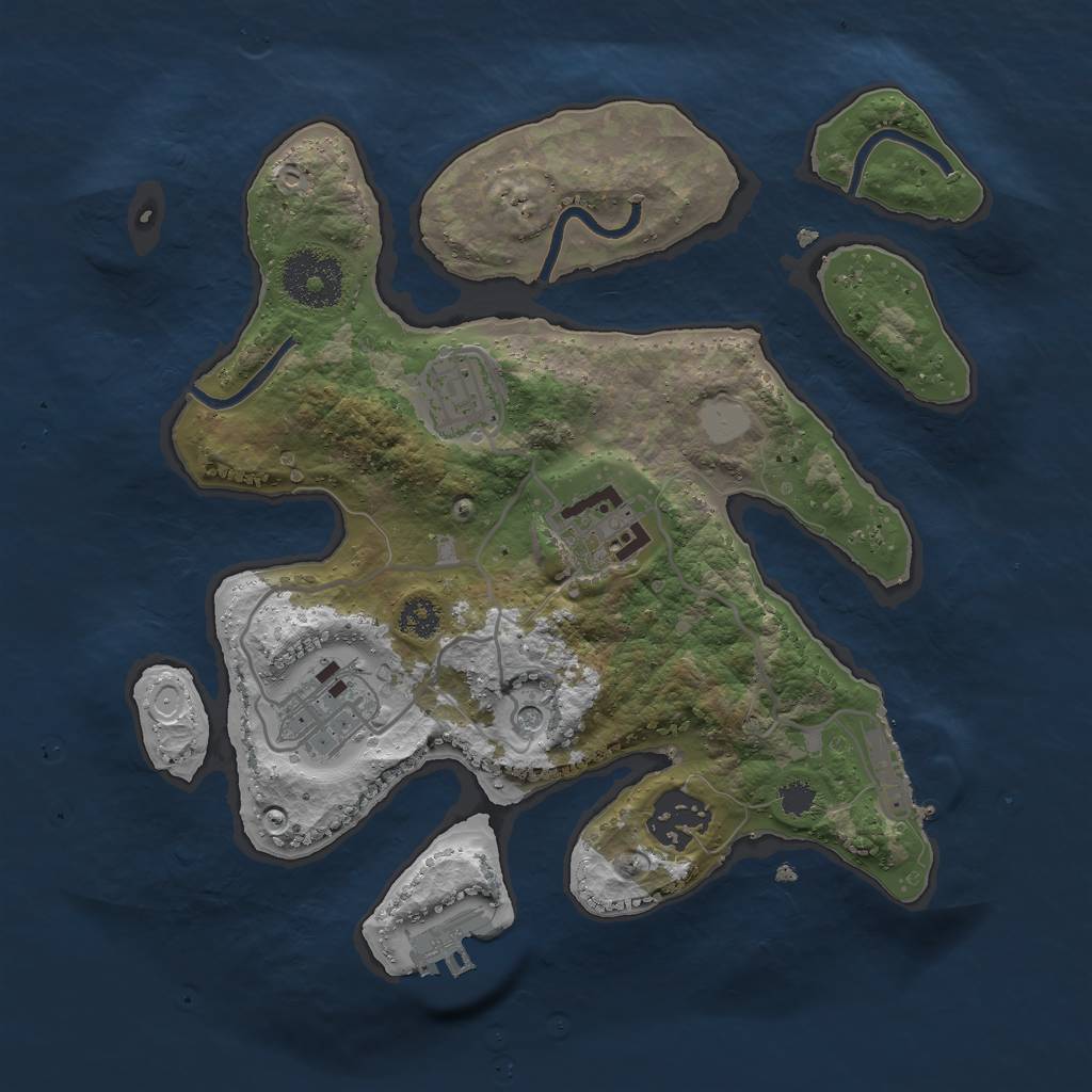 Rust Map: Procedural Map, Size: 2750, Seed: 1005, 12 Monuments