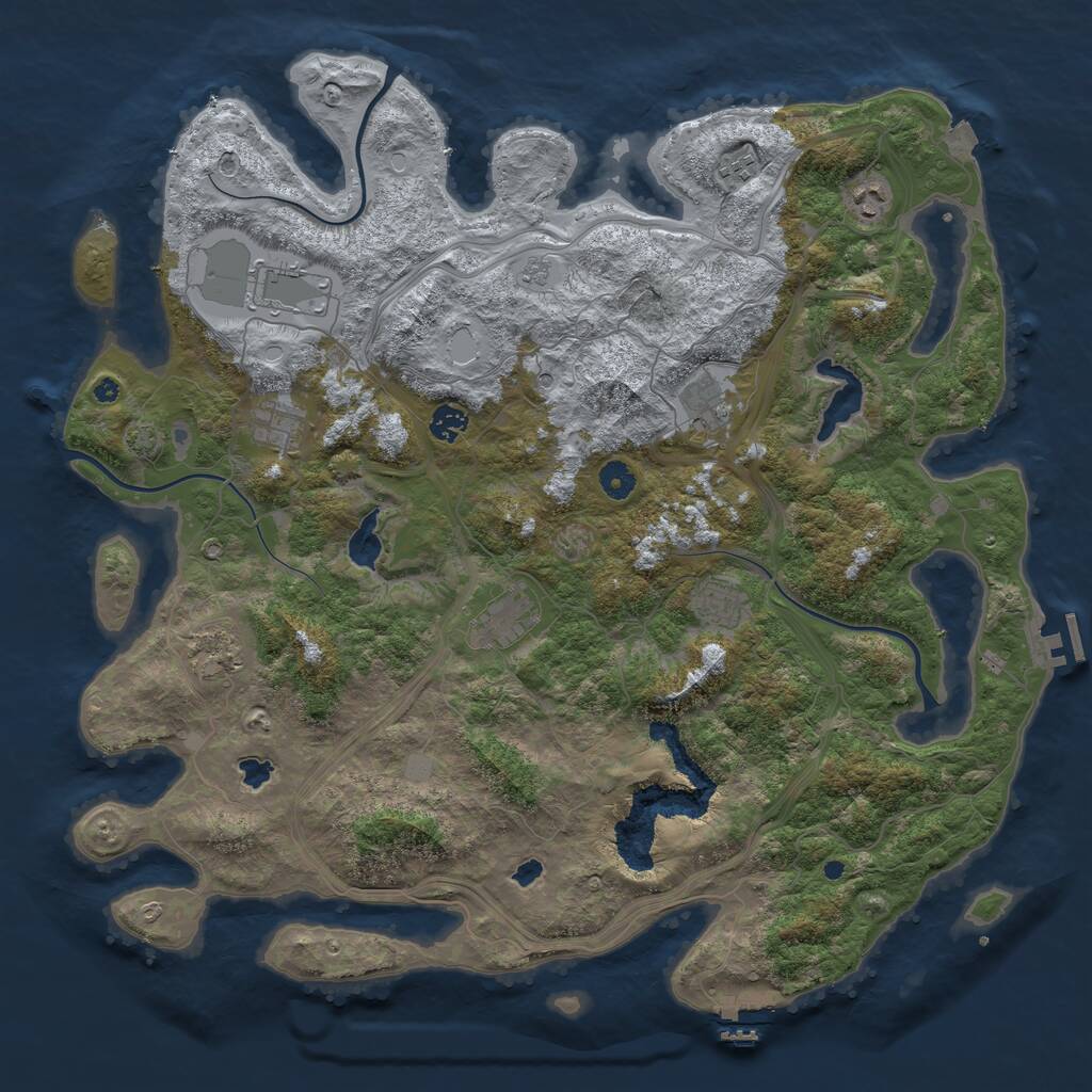 Rust Map: Procedural Map, Size: 4500, Seed: 887413133, 15 Monuments