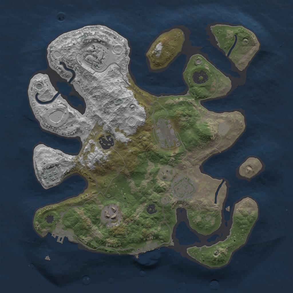 Rust Map: Procedural Map, Size: 3000, Seed: 460709271, 13 Monuments