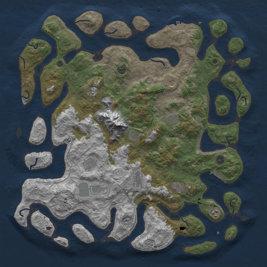 Rust Map: Procedural Map, Size: 5000, Seed: 4065, 19 Monuments