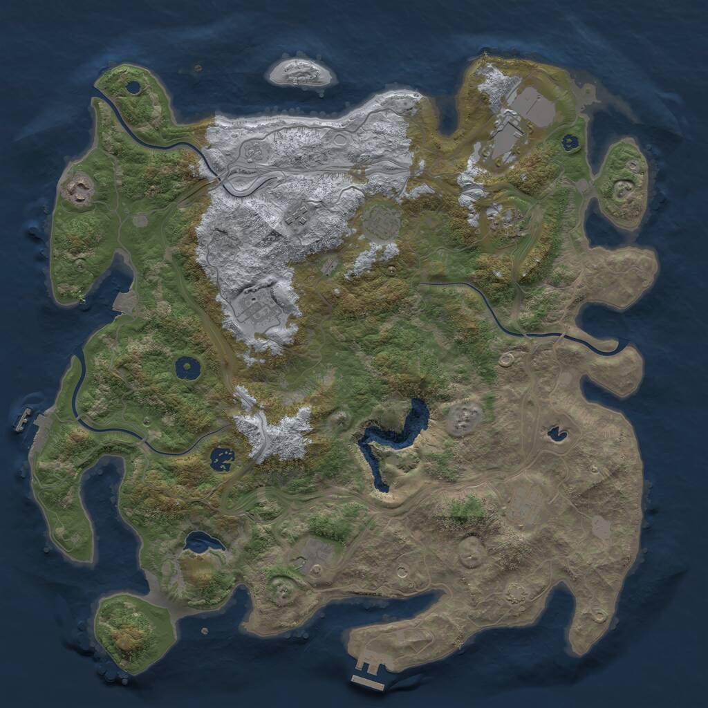 Rust Map: Procedural Map, Size: 4300, Seed: 1464021324, 15 Monuments