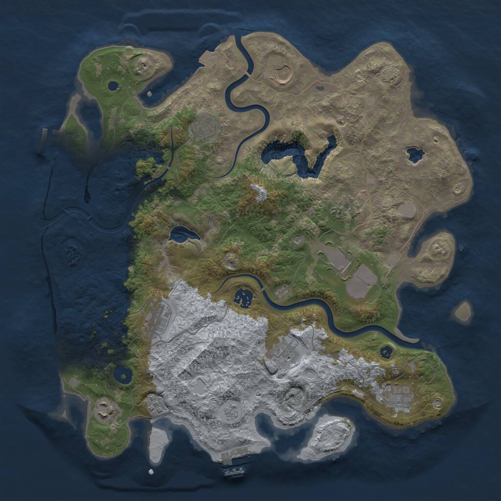 Rust Map: Procedural Map, Size: 4000, Seed: 1718285785, 16 Monuments