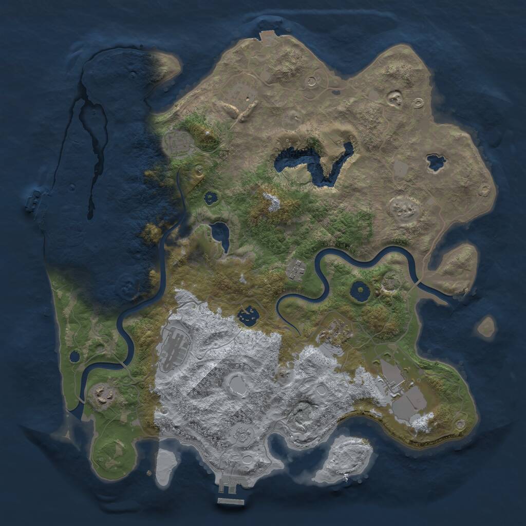 Rust Map: Procedural Map, Size: 4000, Seed: 1718285785, 14 Monuments