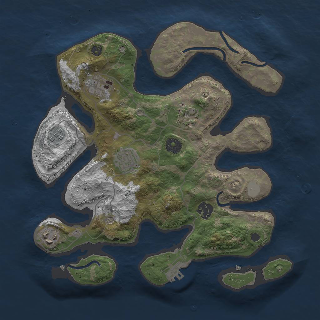 Rust Map: Procedural Map, Size: 3000, Seed: 1525372041, 13 Monuments
