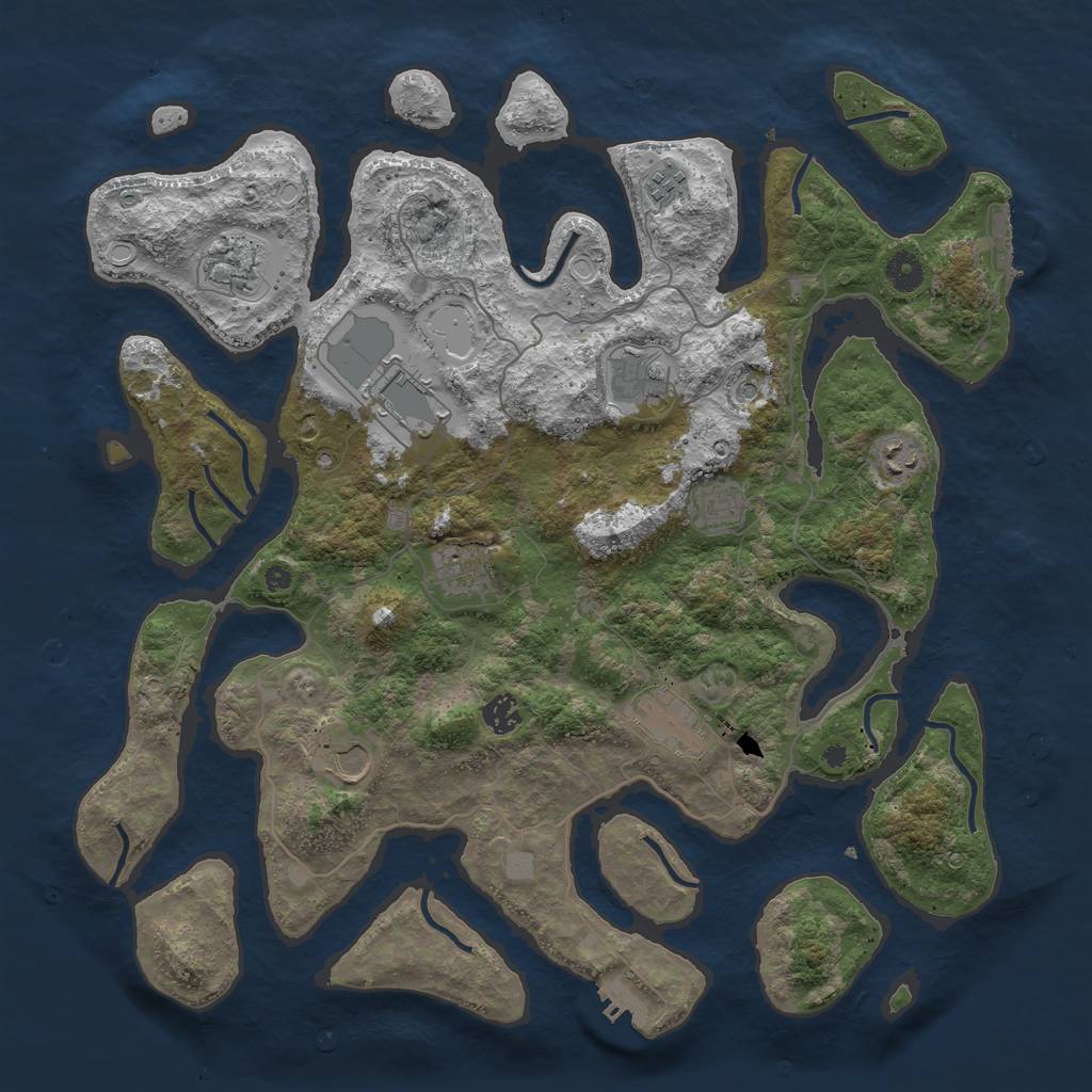 Rust Map: Procedural Map, Size: 4250, Seed: 77432, 18 Monuments