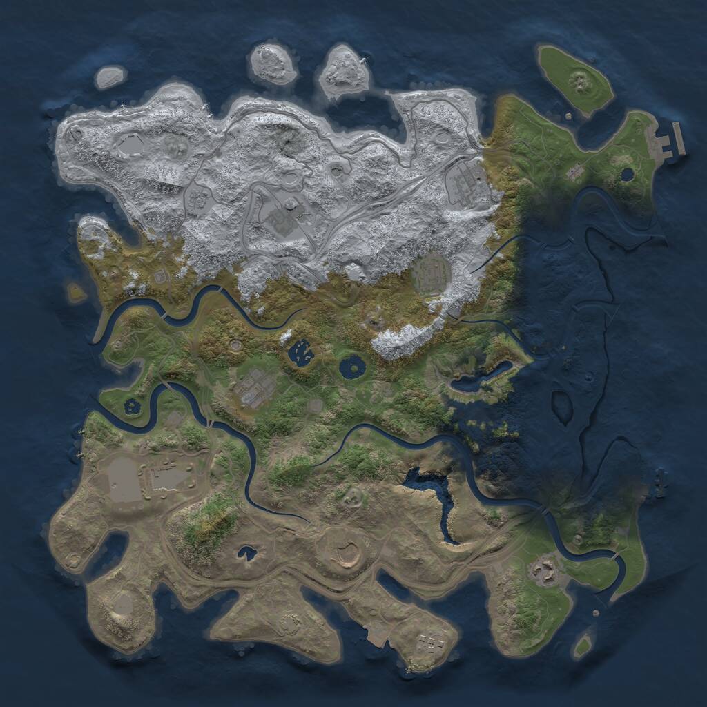 Rust Map: Procedural Map, Size: 4250, Seed: 77432, 15 Monuments