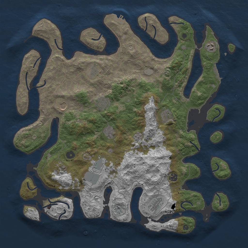 Rust Map: Procedural Map, Size: 4500, Seed: 12397667, 19 Monuments