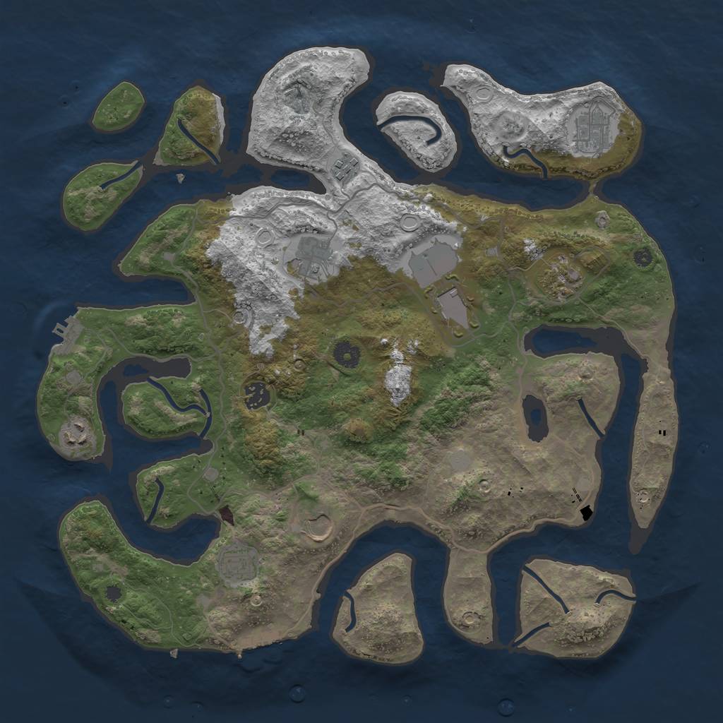 Rust Map: Procedural Map, Size: 4000, Seed: 52726, 17 Monuments