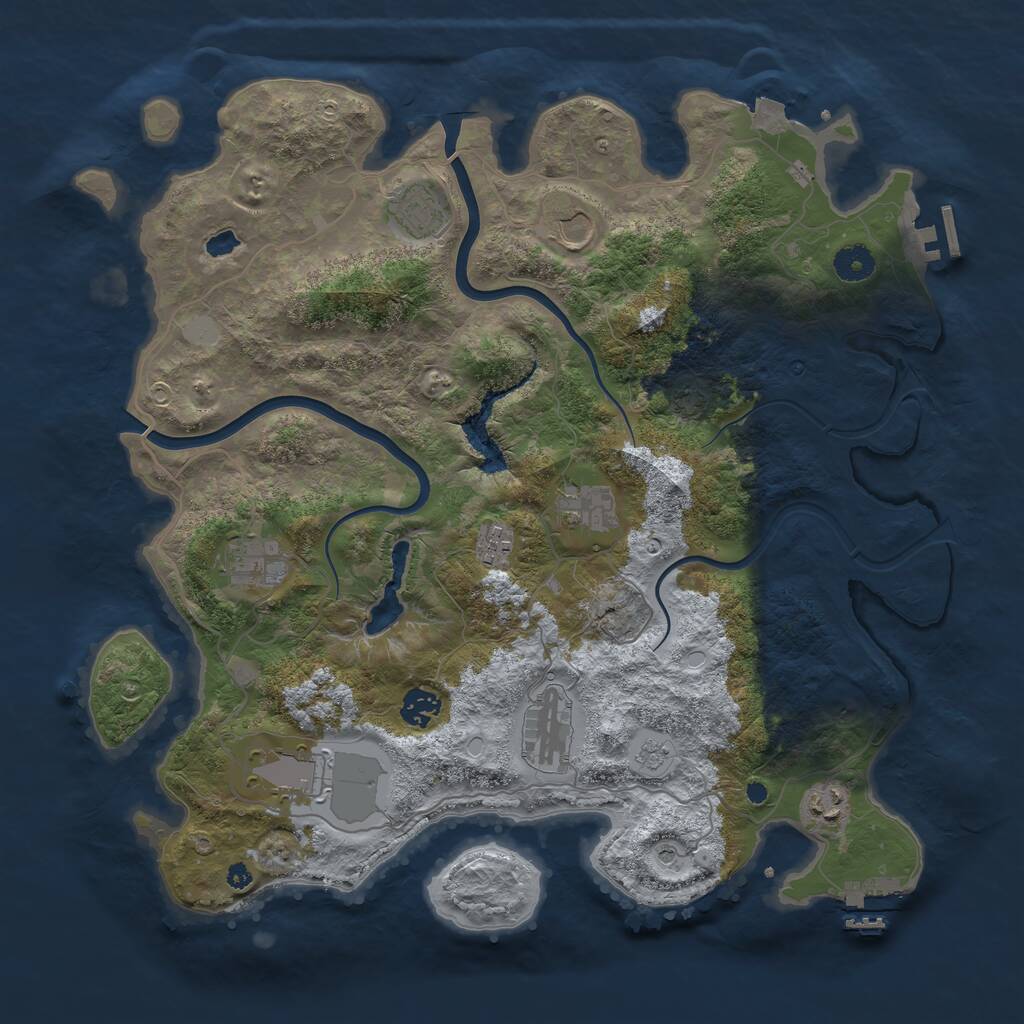 Rust Map: Procedural Map, Size: 4000, Seed: 790334, 15 Monuments