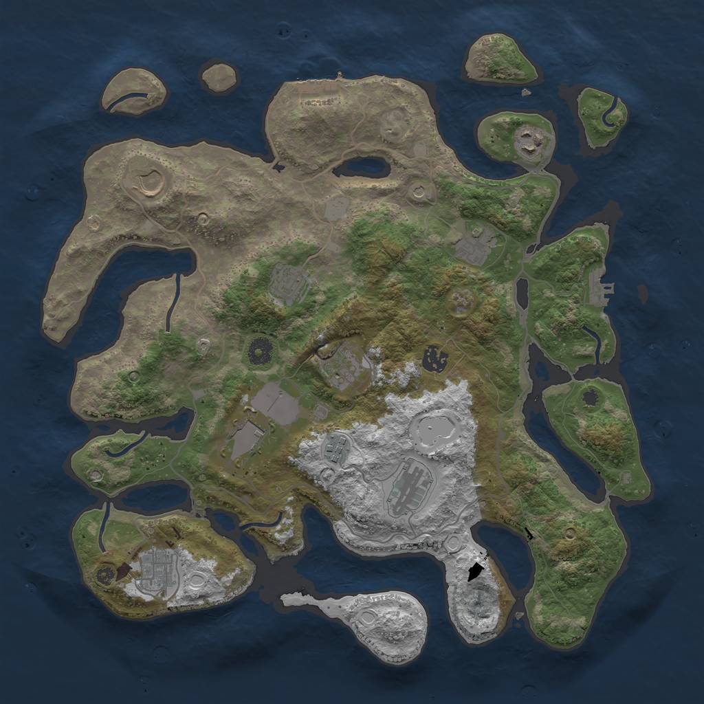 Rust Map: Procedural Map, Size: 4000, Seed: 266181, 18 Monuments