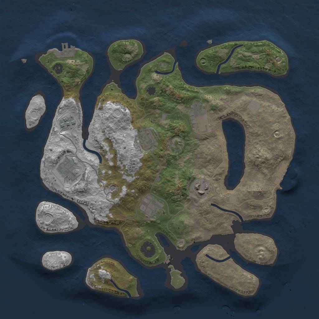 Rust Map: Procedural Map, Size: 3200, Seed: 199320181, 14 Monuments