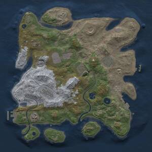 Thumbnail Rust Map: Procedural Map, Size: 3500, Seed: 623266, 15 Monuments