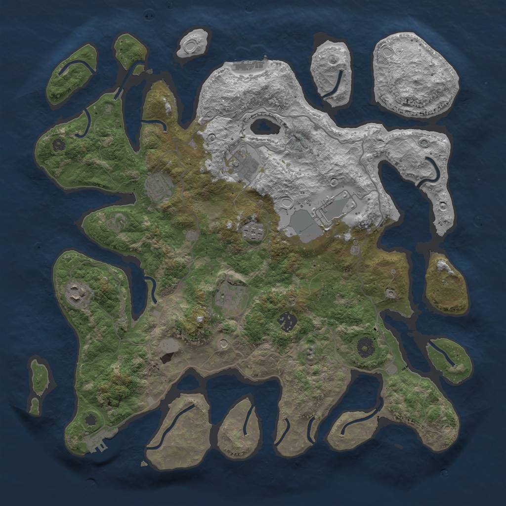 Rust Map: Procedural Map, Size: 4000, Seed: 158685, 15 Monuments