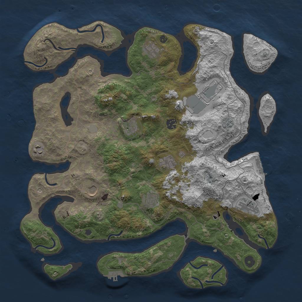 Rust Map: Procedural Map, Size: 4200, Seed: 24605, 18 Monuments