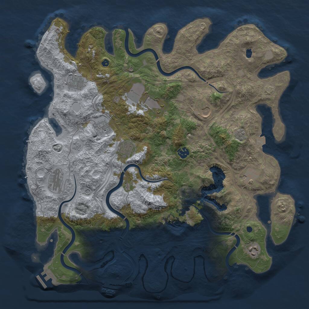 Rust Map: Procedural Map, Size: 4250, Seed: 805411114, 16 Monuments
