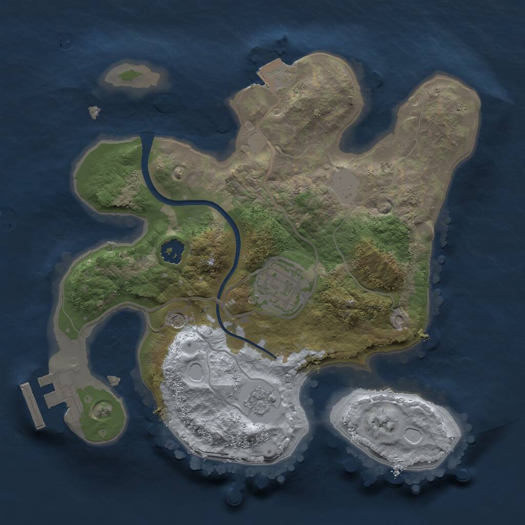 Rust Map: Procedural Map, Size: 2206, Seed: 5675675, 5 Monuments