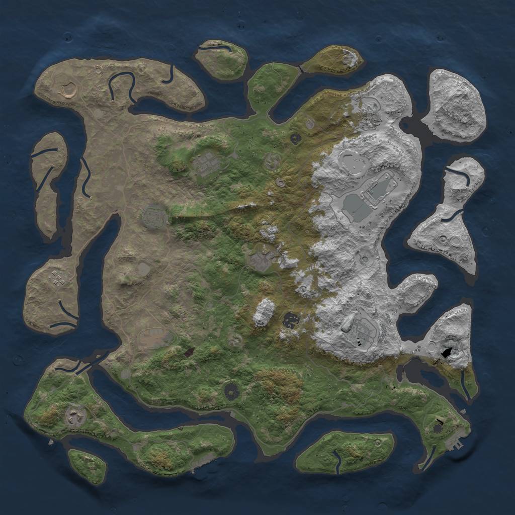 Rust Map: Procedural Map, Size: 4800, Seed: 350001, 19 Monuments