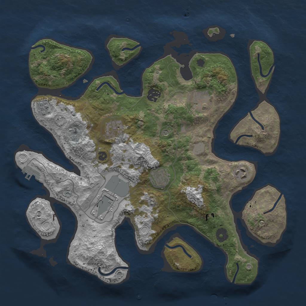 Rust Map: Procedural Map, Size: 3500, Seed: 1567, 14 Monuments
