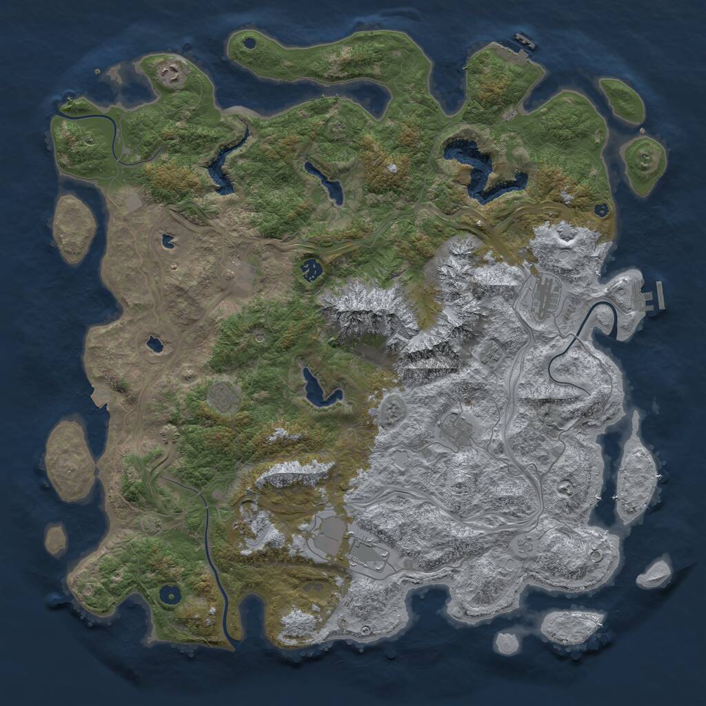 Rust Map: Procedural Map, Size: 5000, Seed: 5301, 15 Monuments