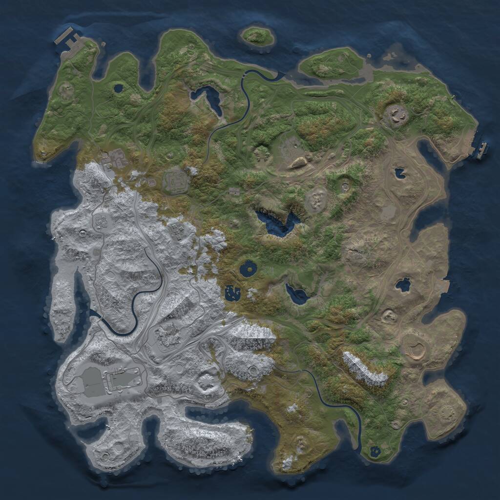 Rust Map: Procedural Map, Size: 4500, Seed: 6669666, 15 Monuments