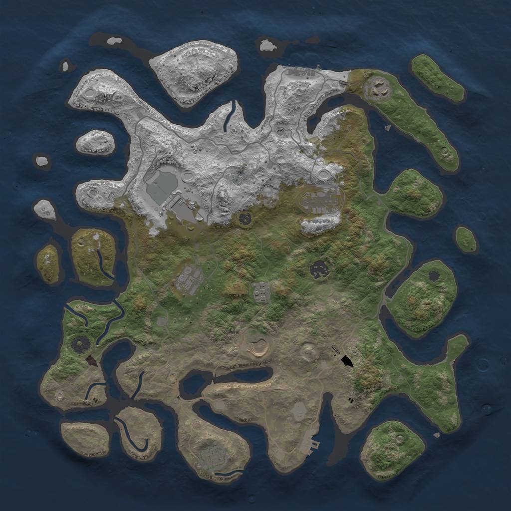 Rust Map: Procedural Map, Size: 4200, Seed: 120336788, 16 Monuments