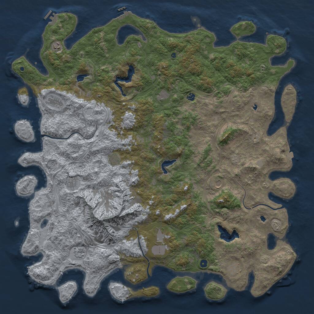 Rust Map: Procedural Map, Size: 6000, Seed: 757876, 17 Monuments