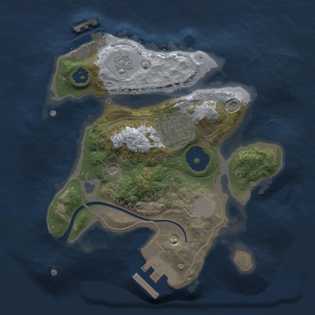Rust Map: Procedural Map, Size: 2000, Seed: 798281588, 6 Monuments