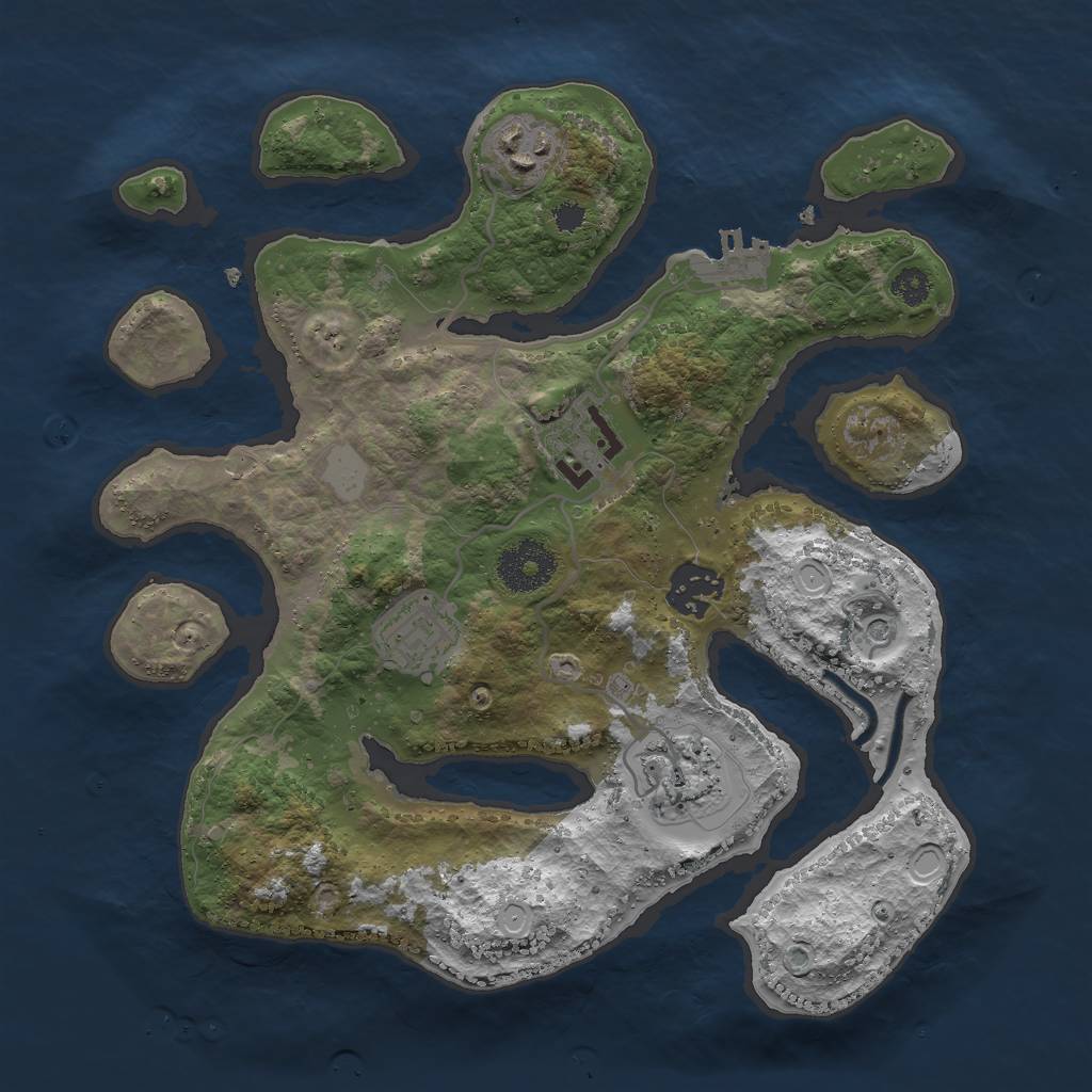 Rust Map: Procedural Map, Size: 3000, Seed: 671913, 12 Monuments