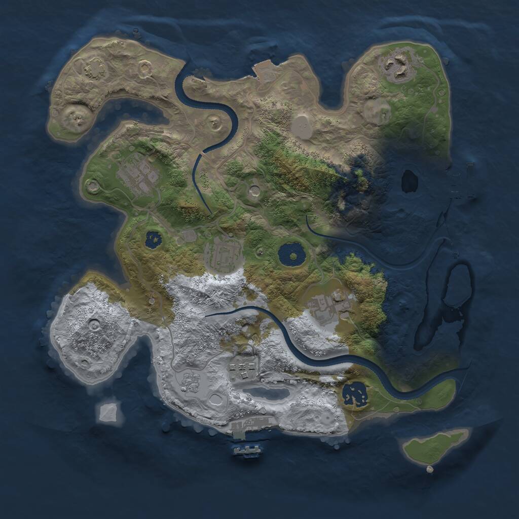 Rust Map: Procedural Map, Size: 3000, Seed: 656475, 12 Monuments