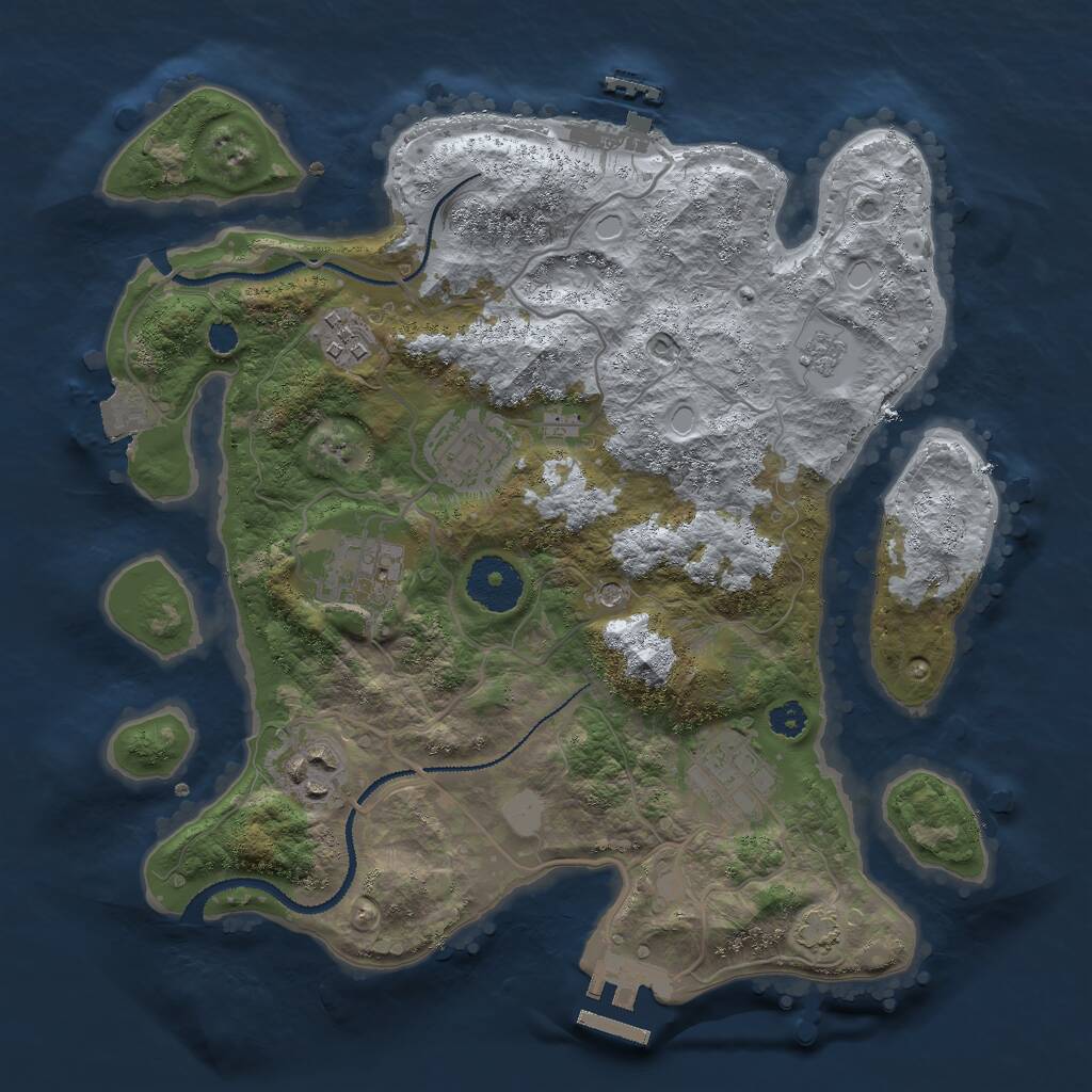 Rust Map: Procedural Map, Size: 3000, Seed: 918803, 11 Monuments