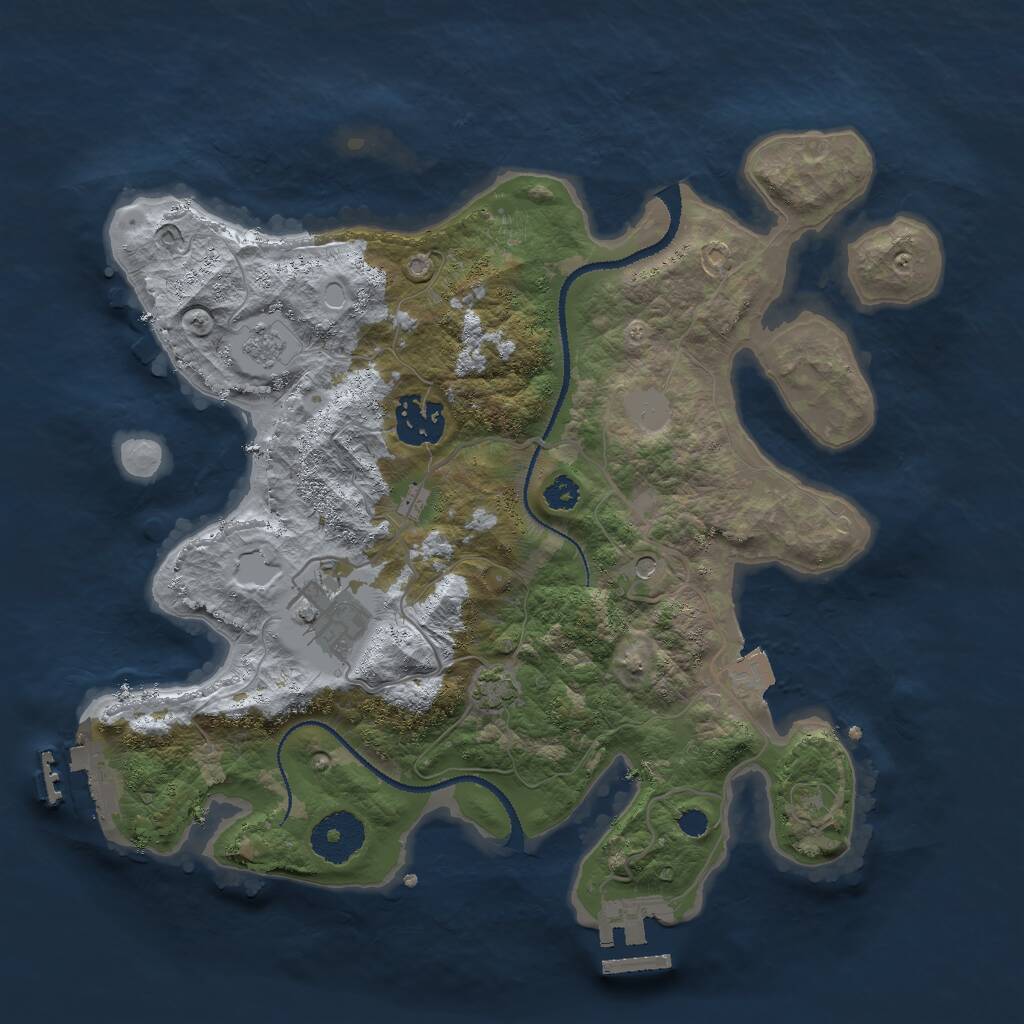 Rust Map: Procedural Map, Size: 3000, Seed: 188248, 8 Monuments