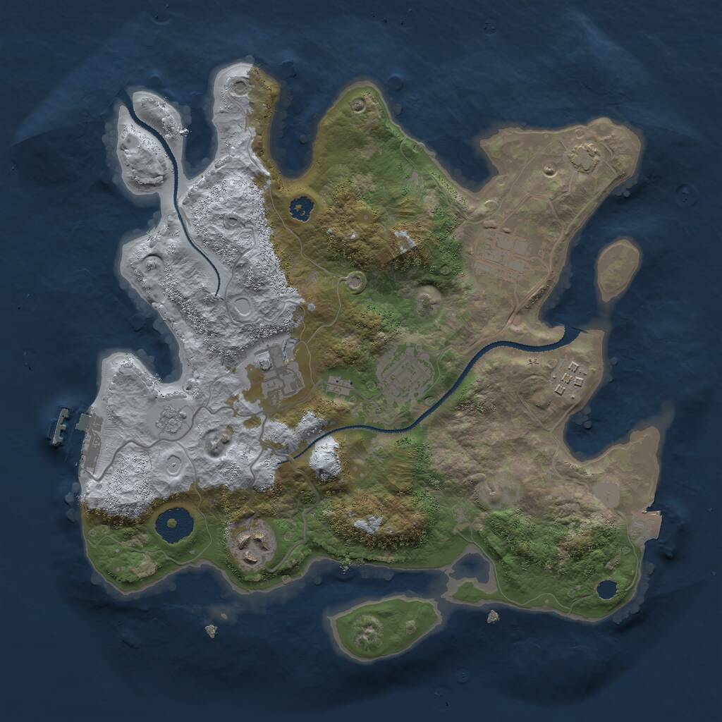 Rust Map: Procedural Map, Size: 3020, Seed: 1955005018, 9 Monuments