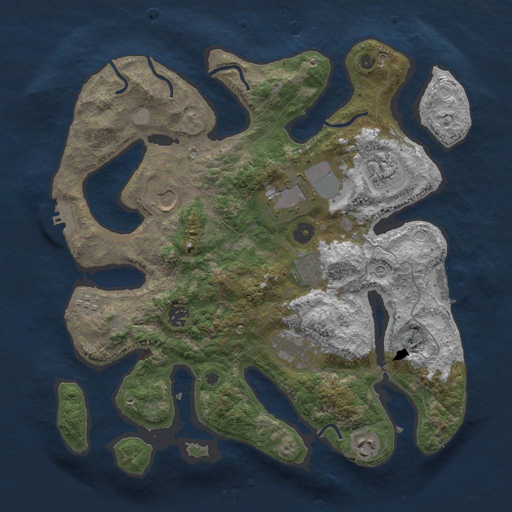 Rust Map: Procedural Map, Size: 3600, Seed: 1446483892, 16 Monuments
