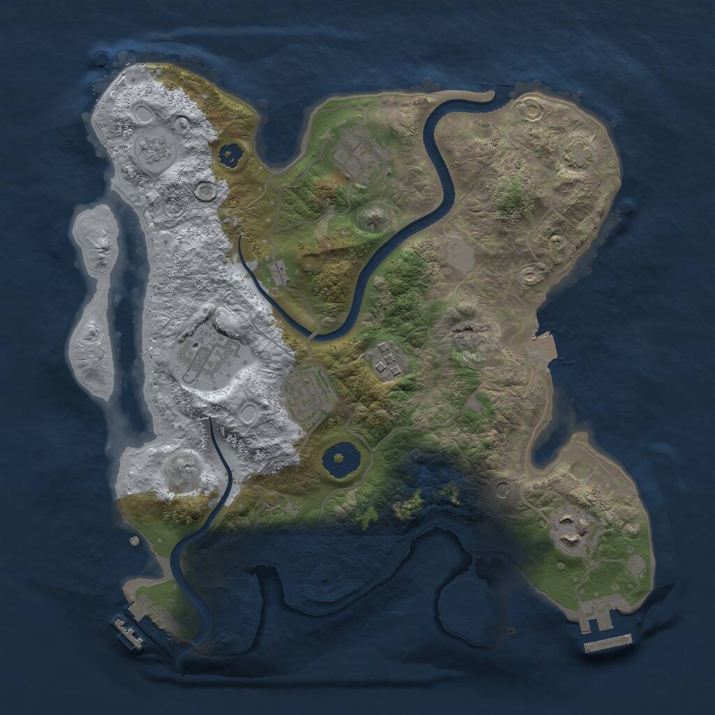 Rust Map: Procedural Map, Size: 3000, Seed: 4498566, 11 Monuments